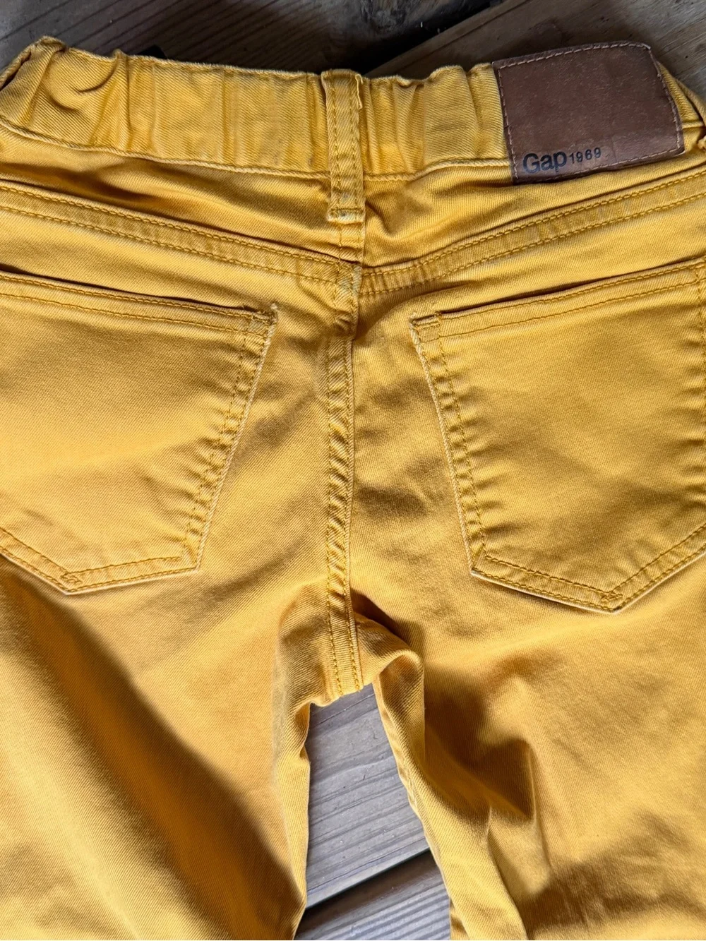 Gap Kids 1969 Yellow Slim Regular Straight Jeans Size 8 Adjustable Waist Comfort